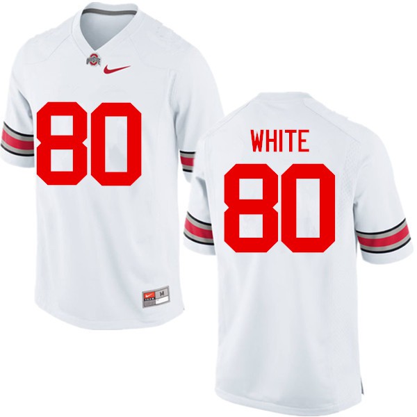 Ohio State Buckeyes #80 Brendon White Men Player Jersey White OSU40322